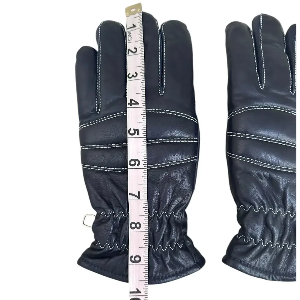 Conroy Leather Gloves Women’s Small Navy Blue Lined Winter Made in Japan